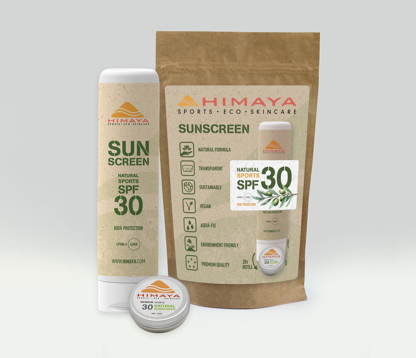HIMAYA Natural Sunscreen SPF 50+ 200ml – Mineral - Zinc - Reef Safe -Refillable (Copy) Himaya