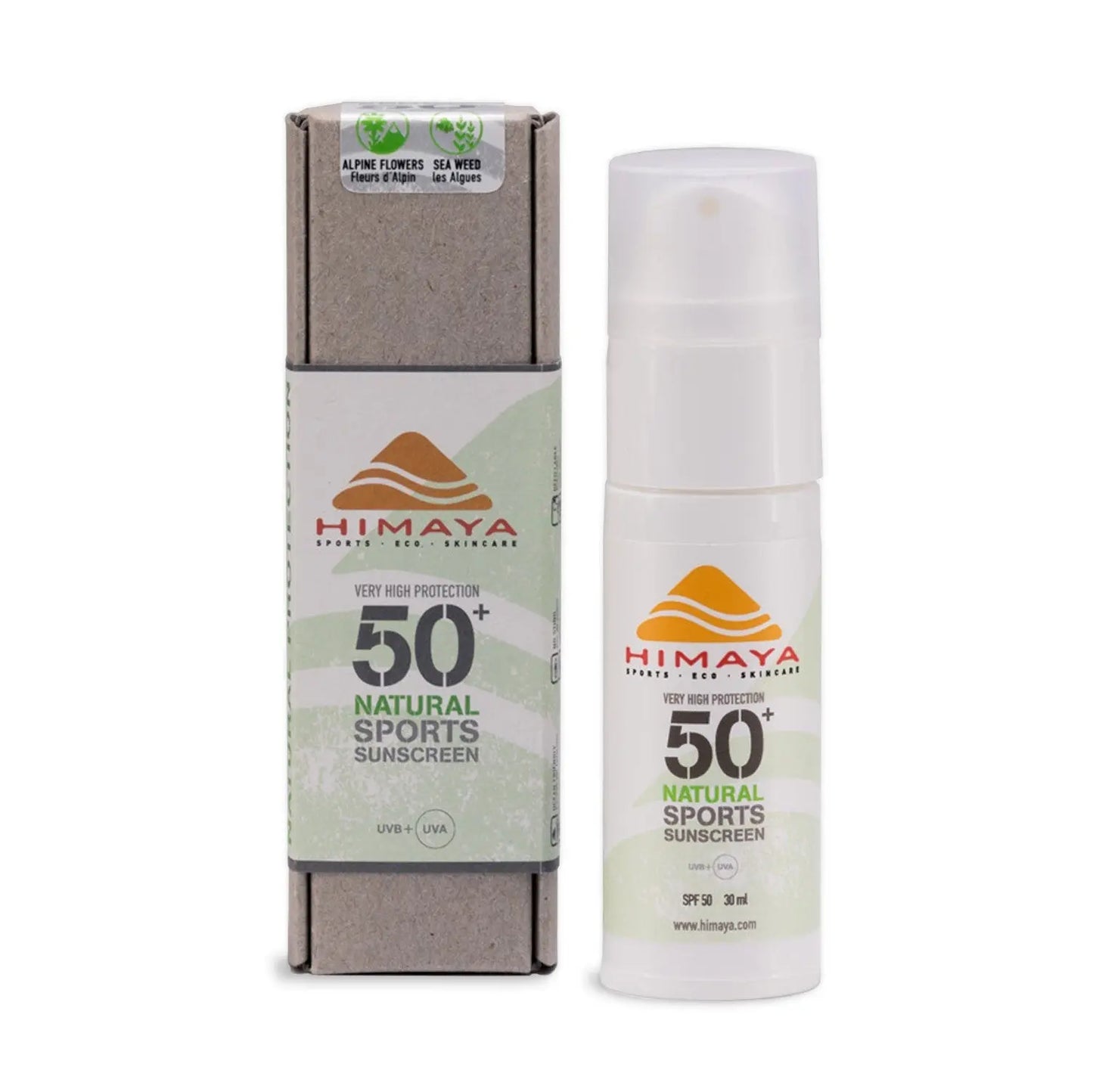 HIMAYA Natural Sunscreen   Mineral - Zinc - SPF50+  Reef Safe -Refillable - UVA UVB Himaya