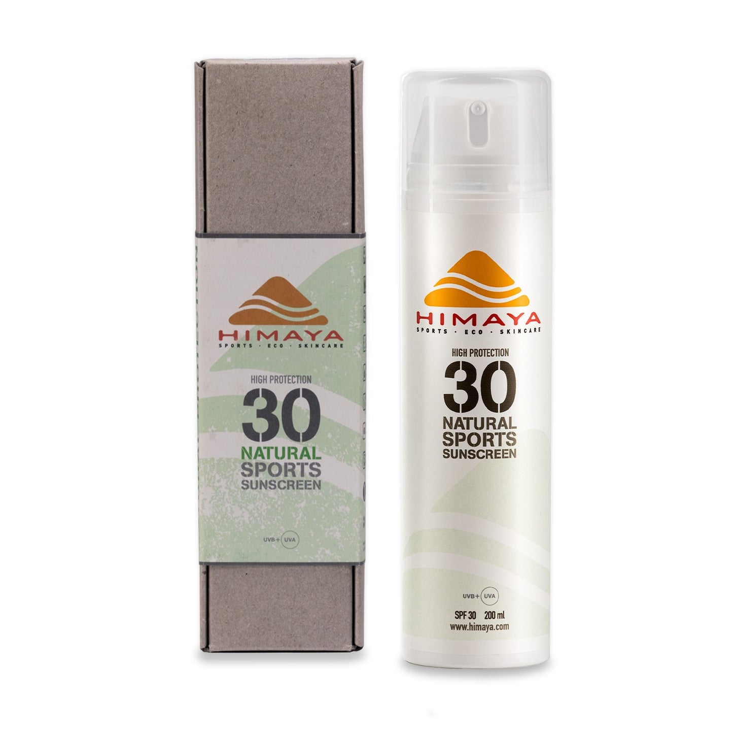 HIMAYA Natural Sunscreen  – SPF 30 200ml -Mineral - Zinc - Reef Safe -Refillable - UVA UVB Himaya
