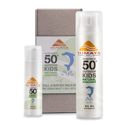 HIMAYA Natural Sunscreen Kids SPF 50+ combo package – Mineral - Zinc - Reef Safe -Refillable combo Pack Himaya
